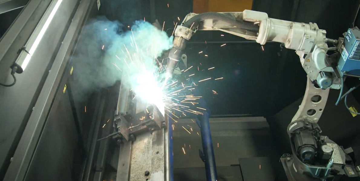 Robotic welder in operation